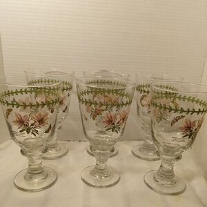 Portmeirion Botanic Garden Rhodendrun Lilliforum Wine Glass Or Water Goblets